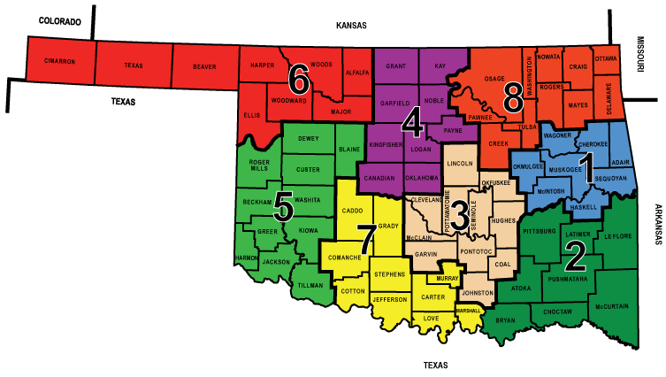ODOT Division areas map