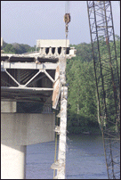 Cutting Final Beam Away from Bridge