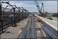 Preparing Steel for Bridge Piers