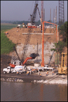Pumping Concrete for Bridge Pier