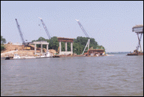View of Worksite from Downriver