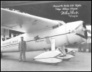 Wiley Post, the one-eyed pilot from Maysville, OK standing next to his famous airplane, the Winnie Mae.