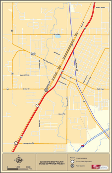 Small Map of Grade Separation Construction Area