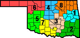 Oklahoma State Map with Counties